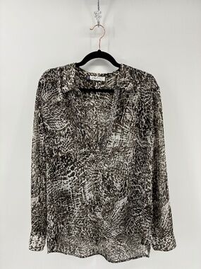 Jennifer Lopez Monochrome Animal Print Top